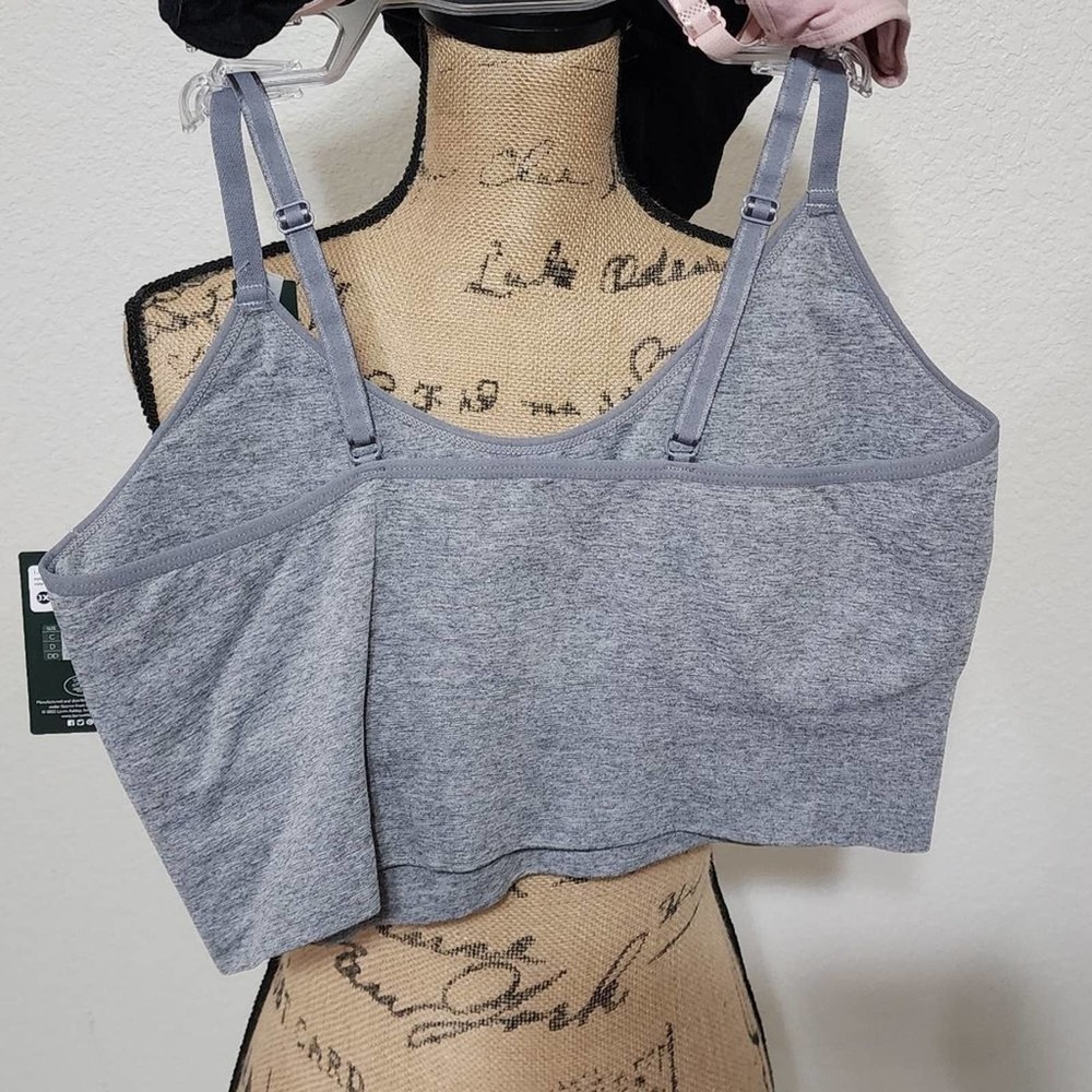 Laura Ashley 3pk longline sports active lounge wear bras plus size 2X 3X new - Picture 8 of 9